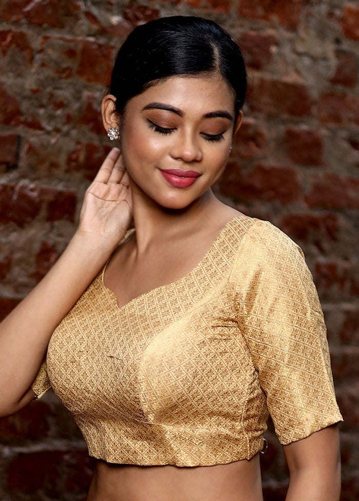 Golden Brocade Designer Blouse - Indian Silk House Agencies
