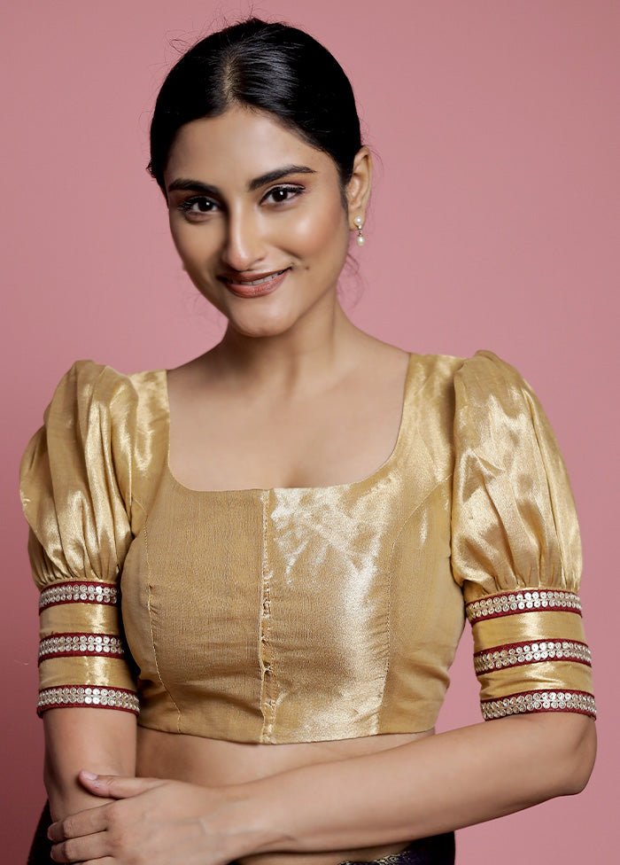 Golden Tissue Designer Blouse - Indian Silk House Agencies