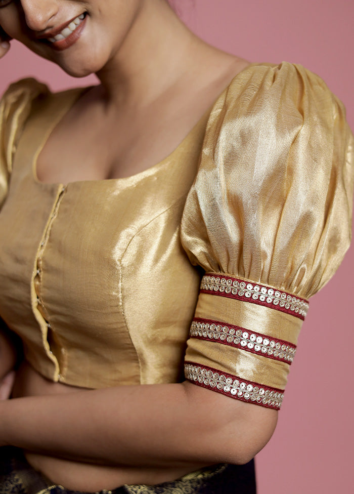 Golden Tissue Designer Blouse - Indian Silk House Agencies