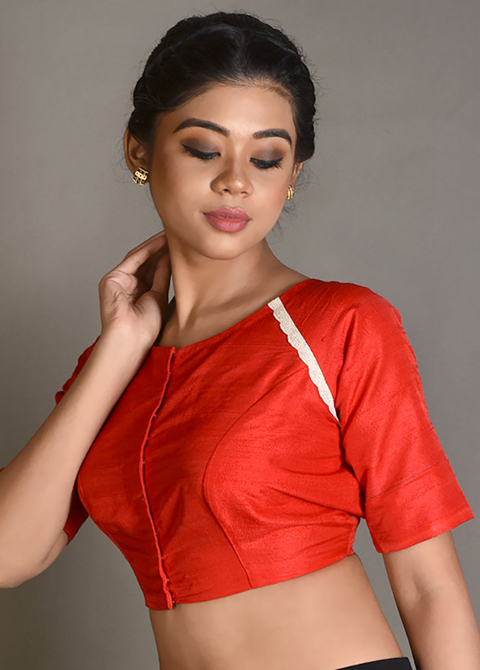 Red Silk Designer Blouse - Indian Silk House Agencies