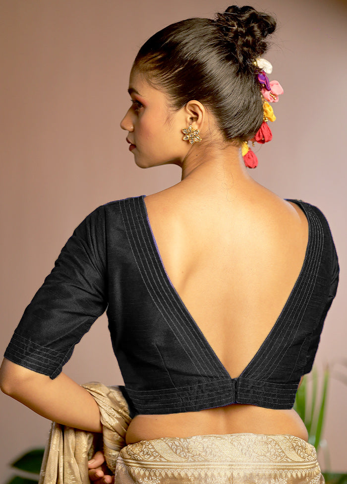 Black Dupion Silk Designer Blouse