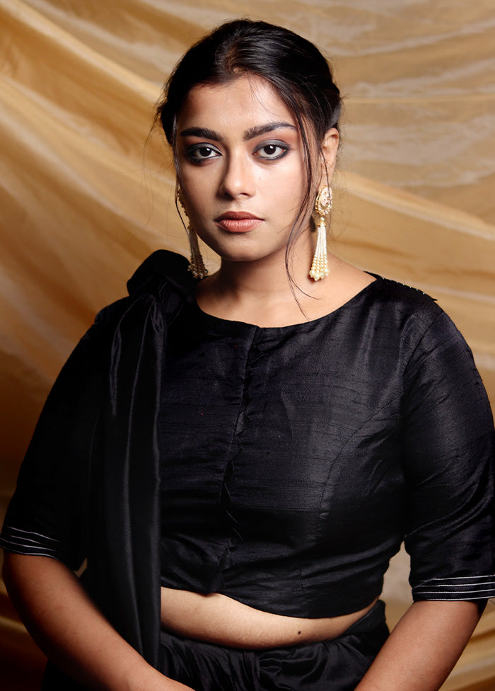 Black Silk Designer Blouse - Indian Silk House Agencies