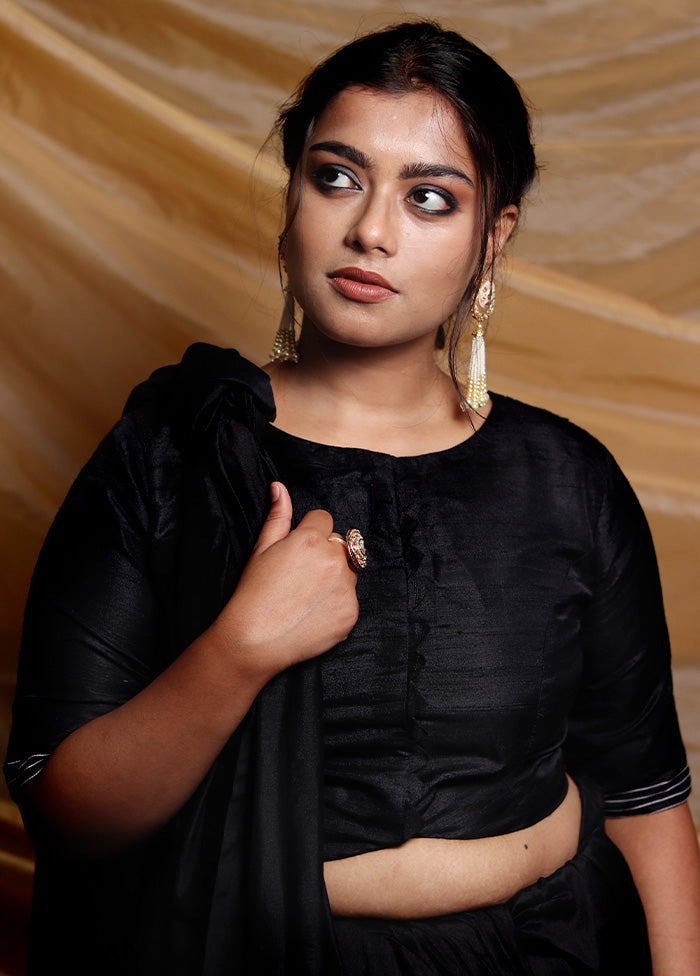 Black Silk Designer Blouse - Indian Silk House Agencies