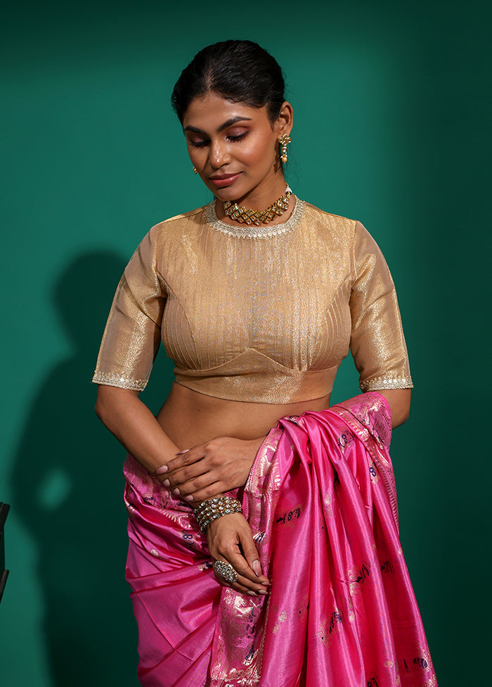 Gold High Neck Designer Blouse