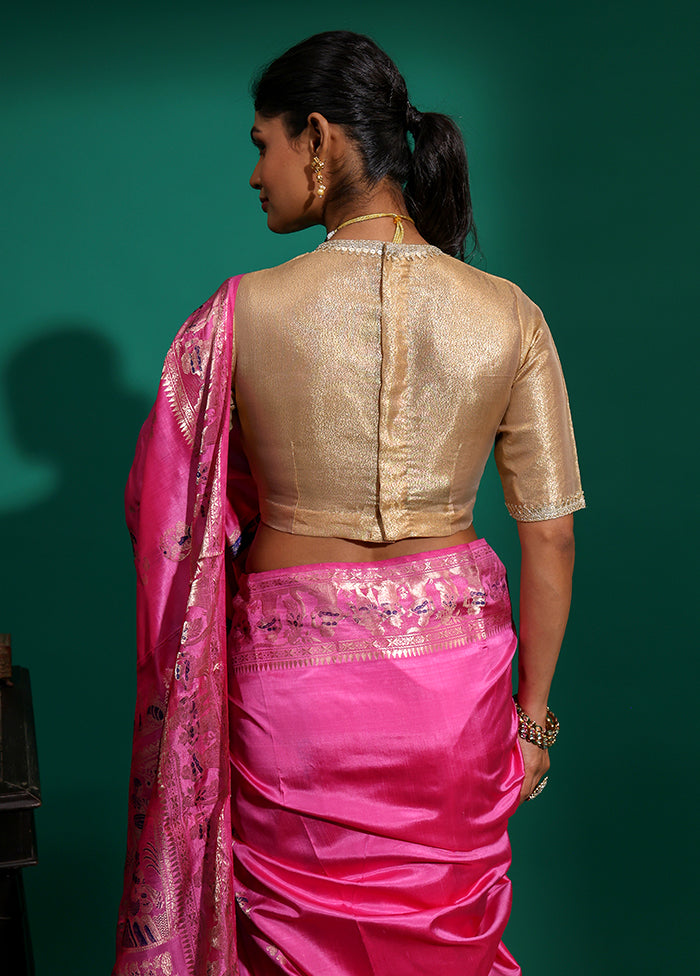 Gold High Neck Designer Blouse