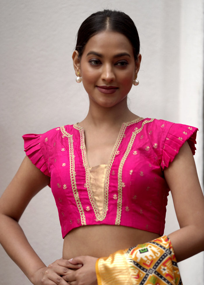 Pink Brocade Designer Blouse - Indian Silk House Agencies