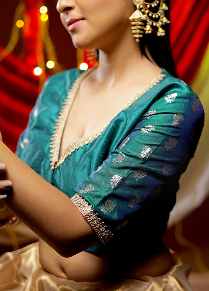 Green Brocade Designer Blouse - Indian Silk House Agencies
