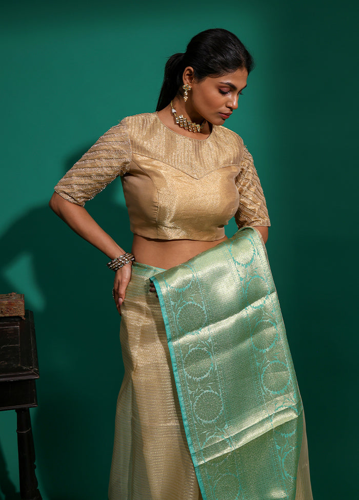 Gold High Neck Designer Blouse