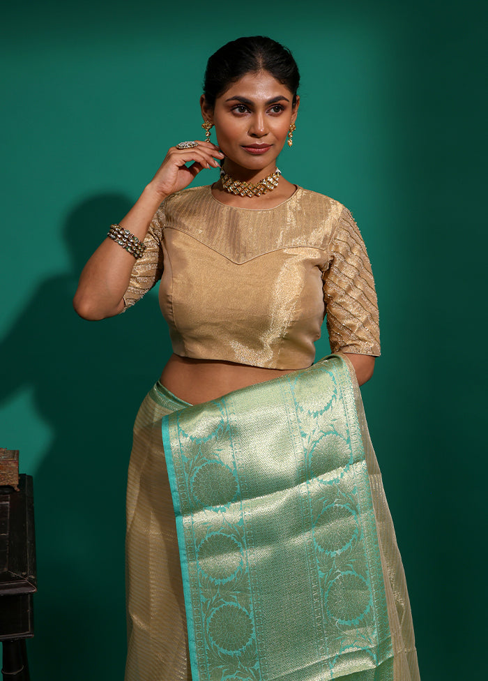 Gold High Neck Designer Blouse