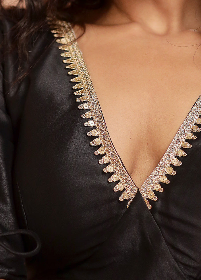 Black Silk Designer Blouse