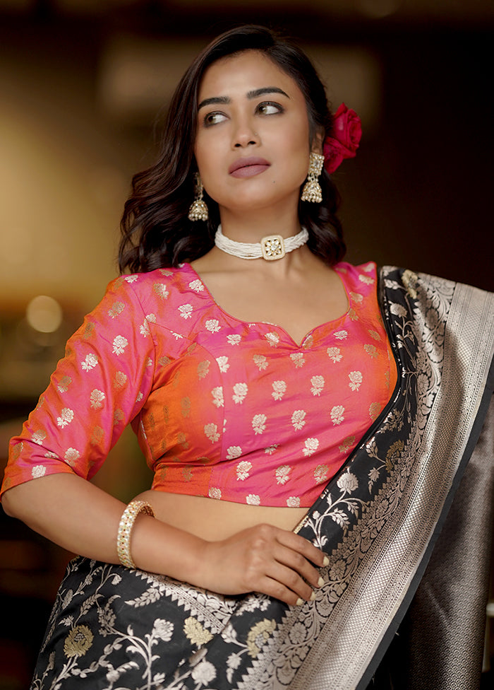 Peach Brocade Designer Blouse - Indian Silk House Agencies