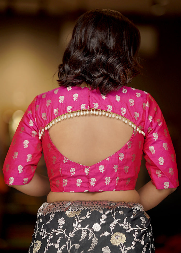 Pink Brocade Designer Blouse - Indian Silk House Agencies