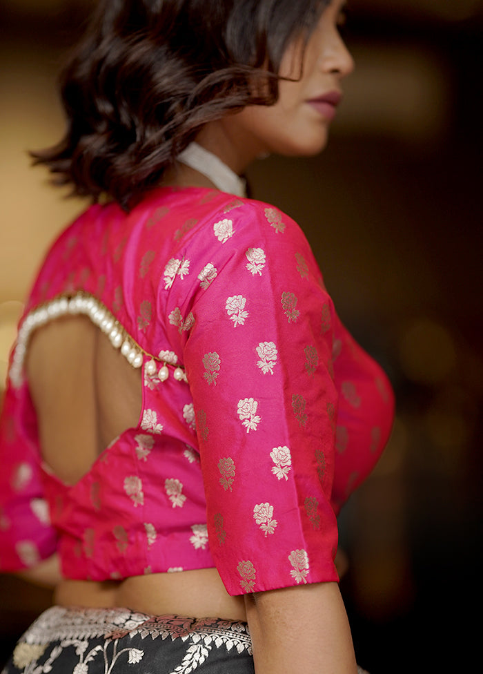 Pink Brocade Designer Blouse - Indian Silk House Agencies