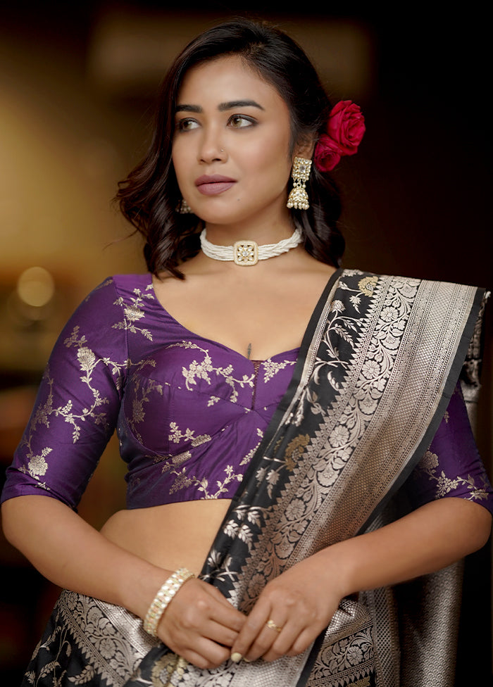 Purple Brocade Designer Blouse - Indian Silk House Agencies