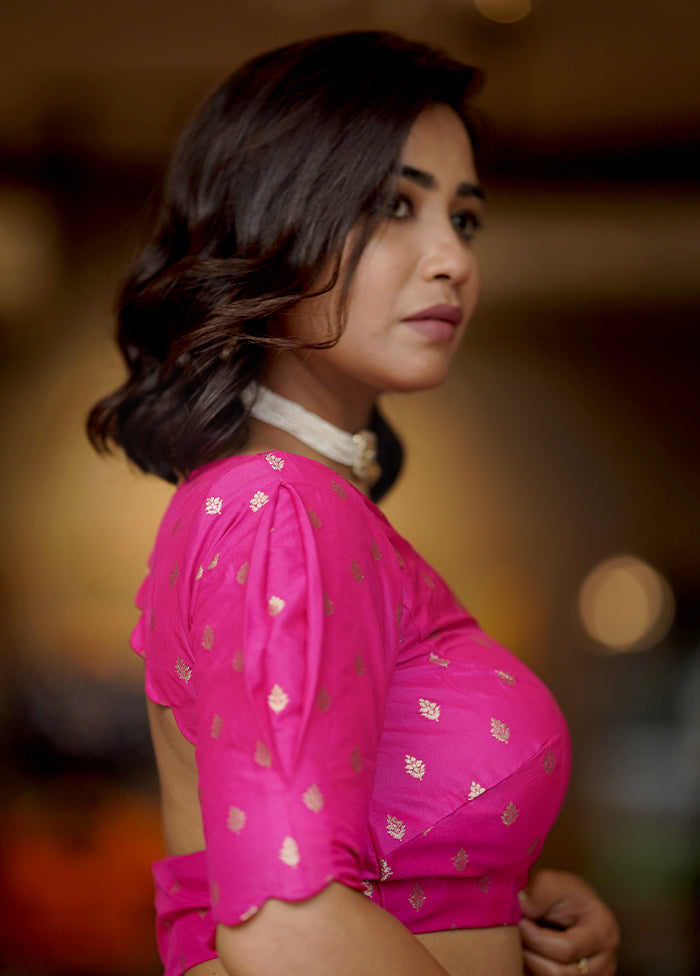 Pink Brocade Designer Blouse - Indian Silk House Agencies