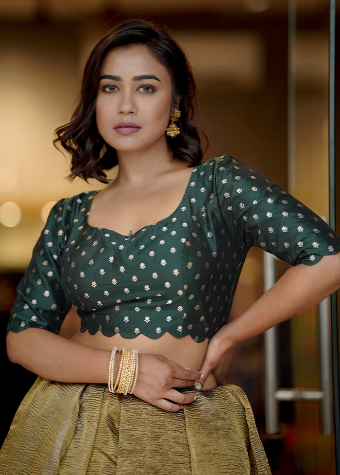 Green Brocade Designer Blouse - Indian Silk House Agencies