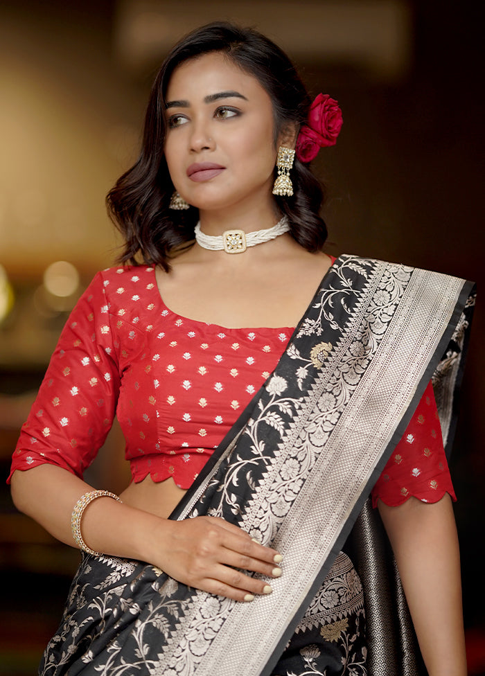 Red Brocade Designer Blouse - Indian Silk House Agencies