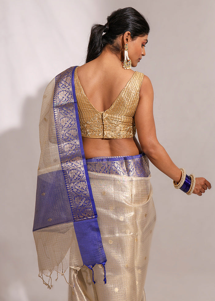 Gold V Neck Designer Blouse