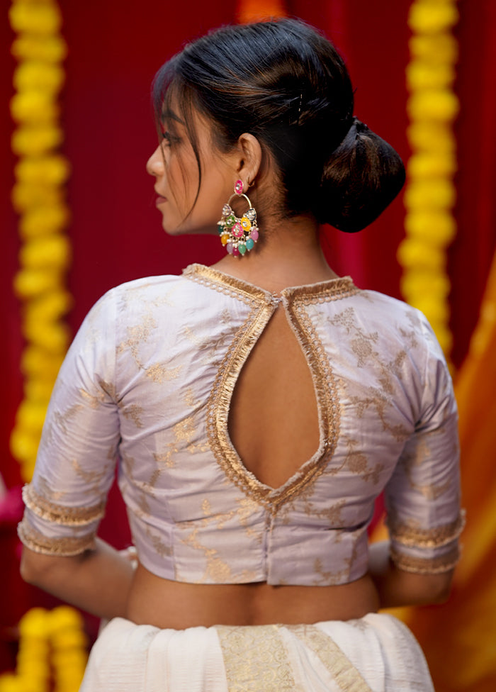 Lavender Brocade Designer Blouse - Indian Silk House Agencies