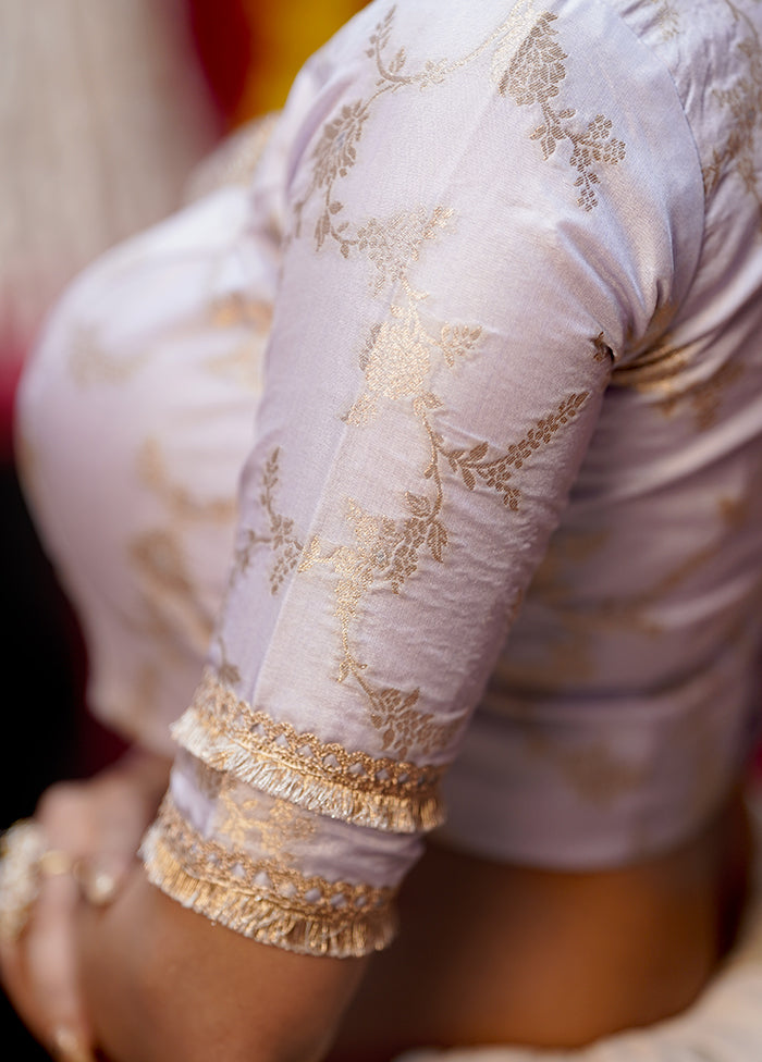 Lavender Brocade Designer Blouse - Indian Silk House Agencies