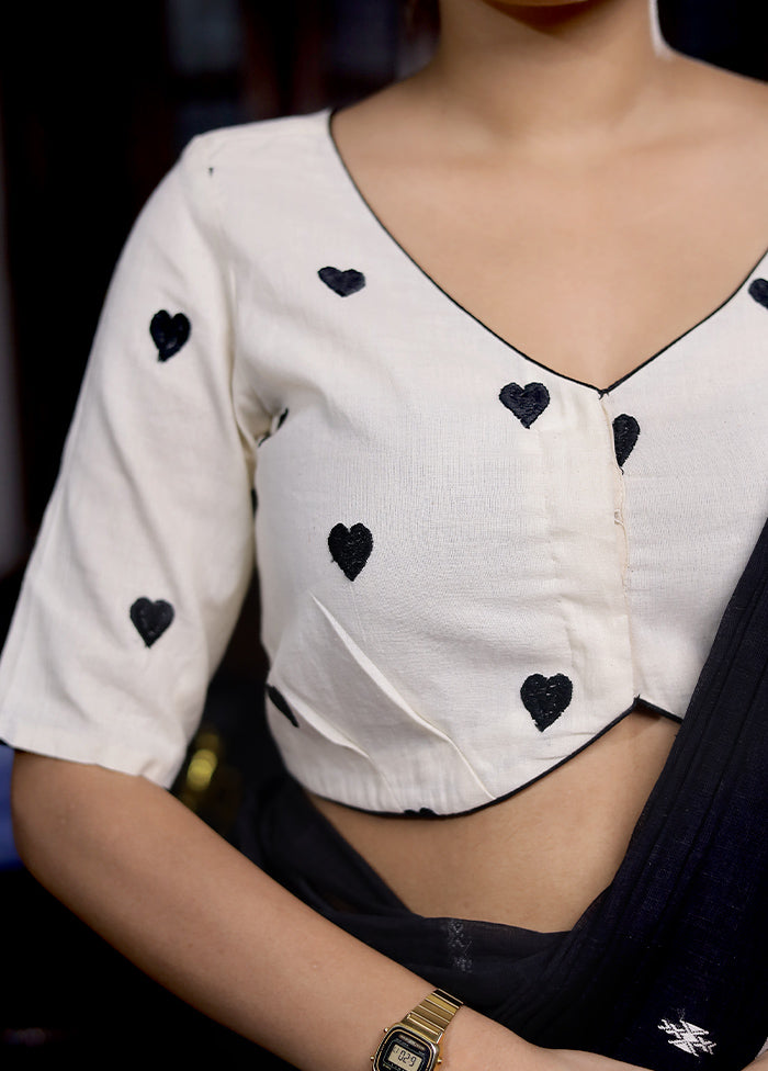 Black Cotton Silk Designer Blouse - Indian Silk House Agencies