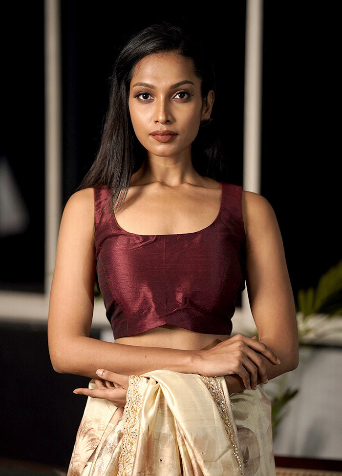 Maroon Dupion Silk Designer Blouse