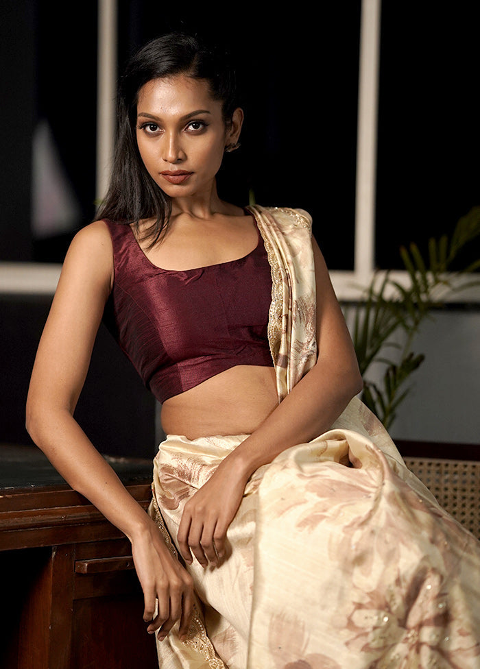 Maroon Dupion Silk Designer Blouse