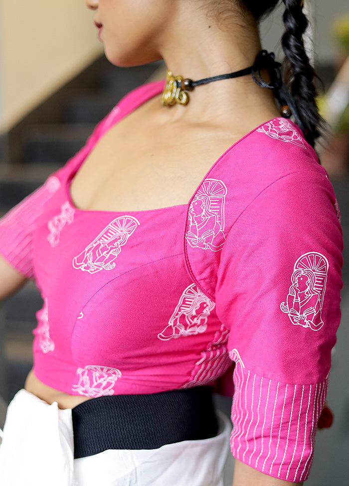 Rani Pink Cotton Silk Designer Blouse