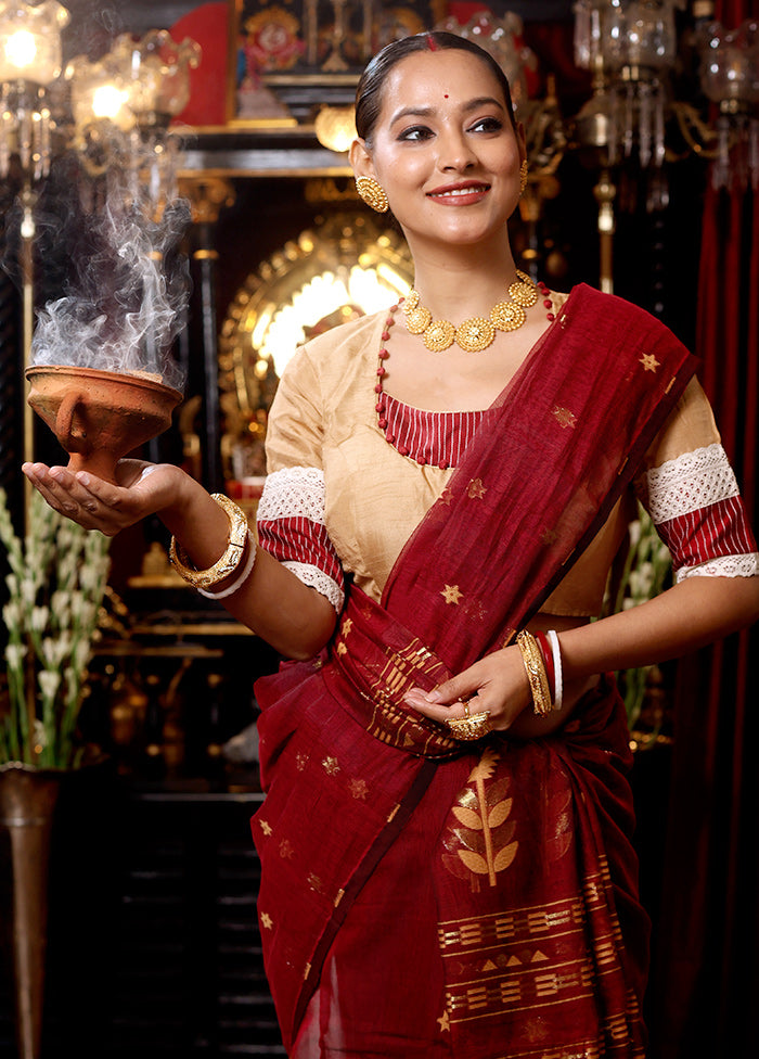 Beige Kantha Stitch Designer Blouse