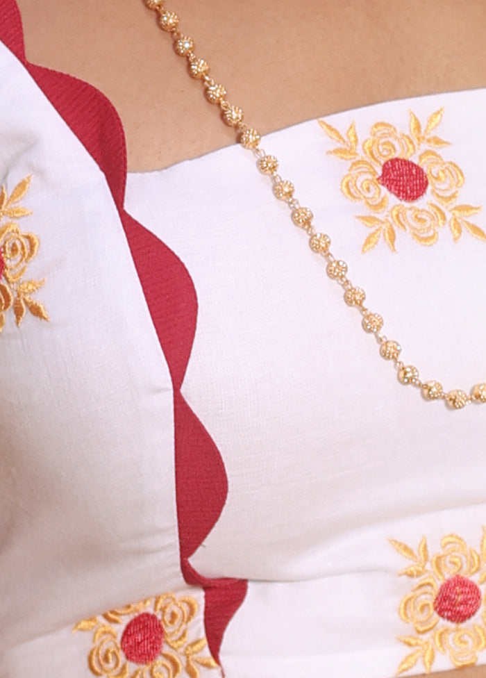White Square Neck Designer Blouse