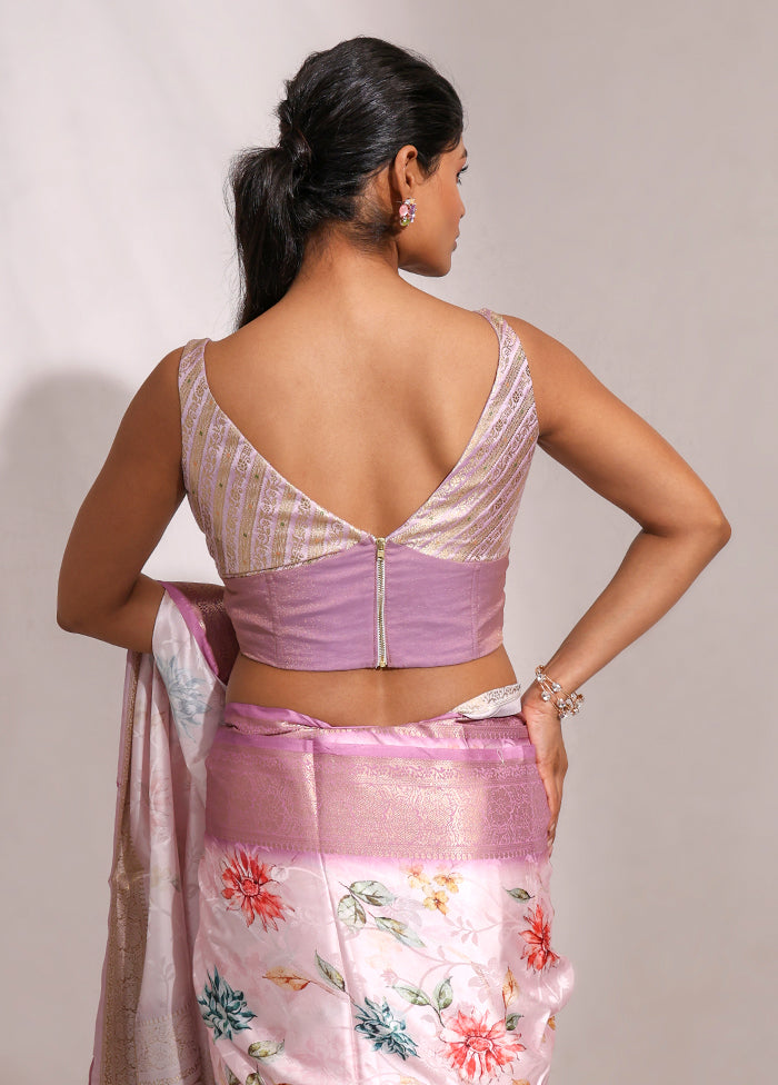 Lavender Sweetheart Neck Designer Blouse