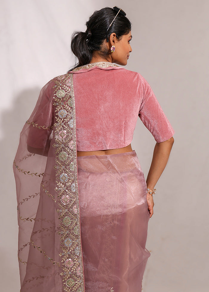 Lavender Collar Neck Designer Blouse