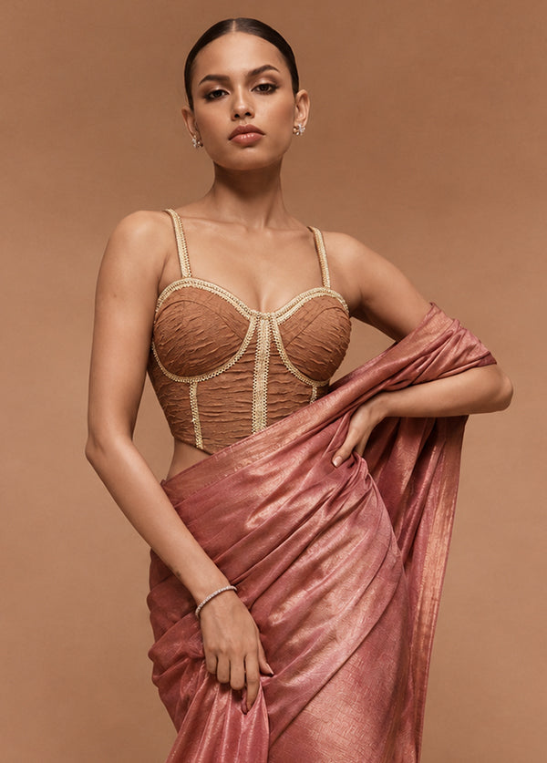 Copper Designer Neck Designer Blouse