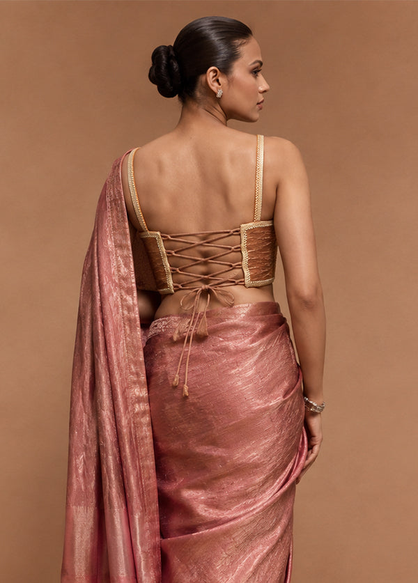 Copper Designer Neck Designer Blouse