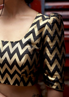 Black Brocade Designer Blouse - Indian Silk House Agencies