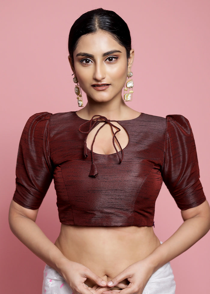 Maroon Dupion Silk Designer Blouse - Indian Silk House Agencies