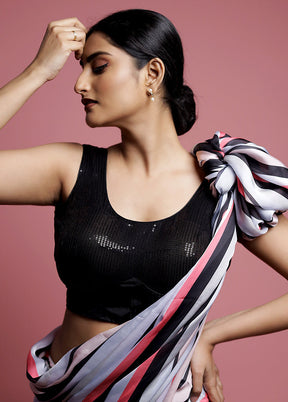 Black Sequin Designer Blouse - Indian Silk House Agencies