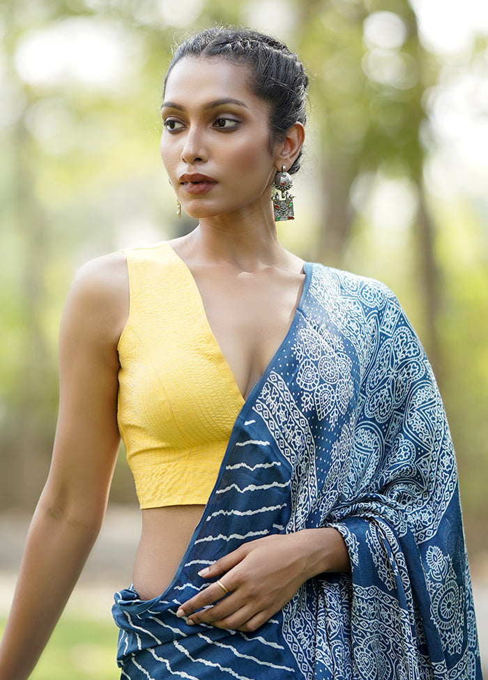 Yellow Dupion Silk Designer Blouse
