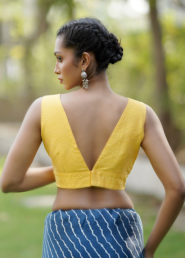 Yellow Dupion Silk Designer Blouse