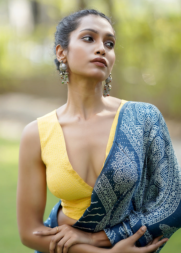 Yellow Dupion Silk Designer Blouse
