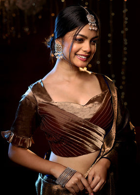 Copper Solid Silk Designer Blouse - Indian Silk House Agencies