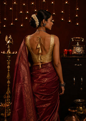 Gold Round Neck Designer Blouse