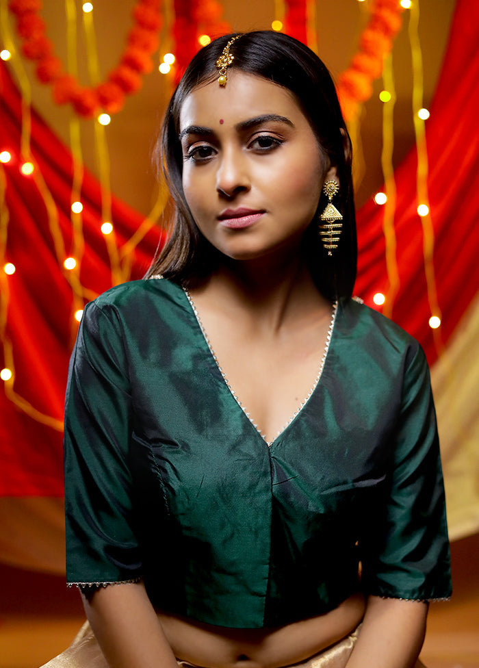 Green Silk Designer Blouse - Indian Silk House Agencies