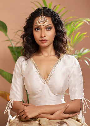 White Silk Designer Blouse