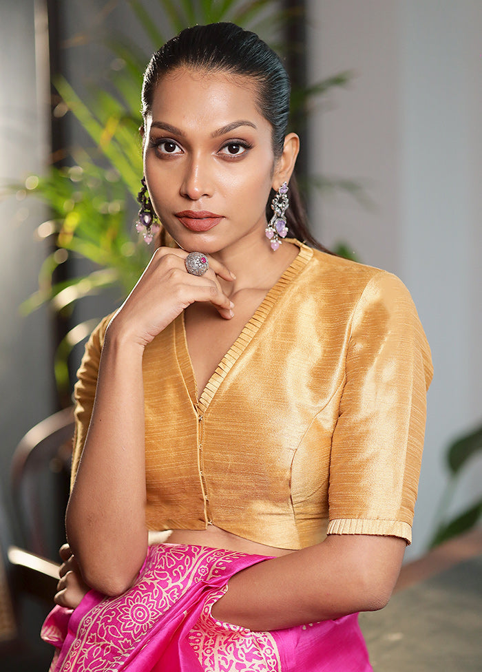 Gold Dupion Silk Designer Blouse