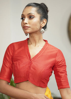 Red Dupion Silk Designer Blouse