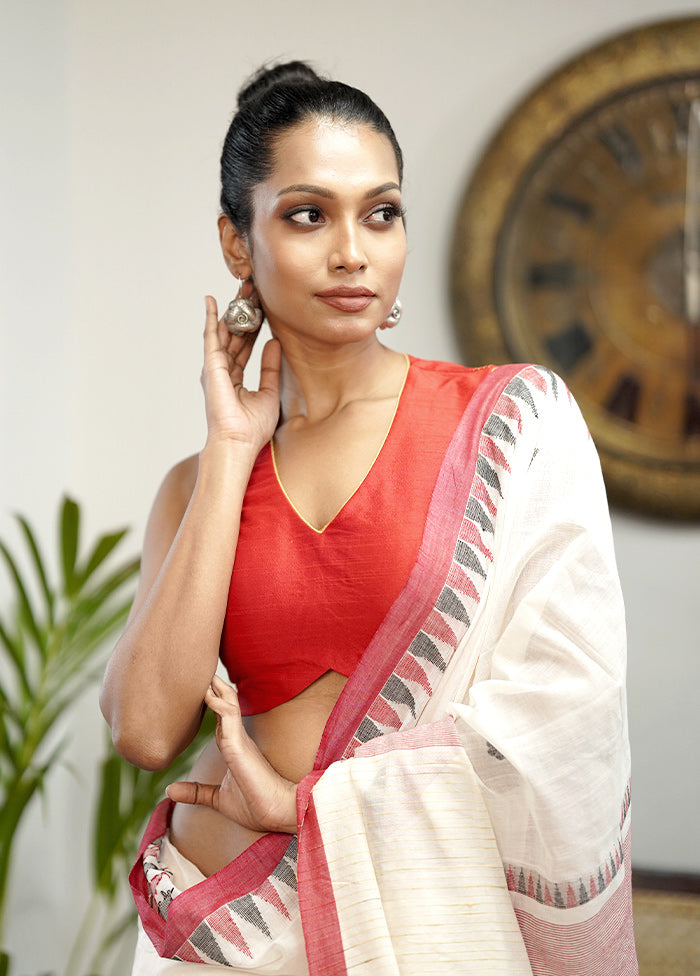 Red Dupion Silk Designer Blouse