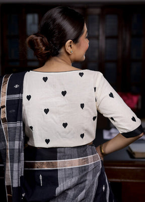 Black Cotton Silk Designer Blouse - Indian Silk House Agencies
