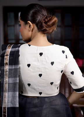 Black Cotton Silk Designer Blouse - Indian Silk House Agencies