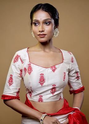 Cream Dupion Silk Designer Blouse